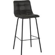 LABEL51 Barkruk Bistro - Antraciet - Micro Suede - Zithoogte 78