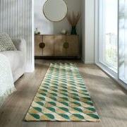 Loper Carlos Geometrisch Vloerkleed - Groen - 60x230 cm