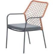 Dido dining fauteuil - carbon black - rope copper - mystic grey