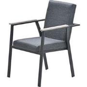 Catania dining fauteuil - antraciet texfiber-light teak vironwood