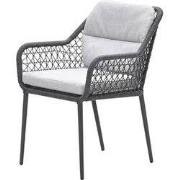 Toledo dining fauteuil - carbon black - dark grey - valley sand