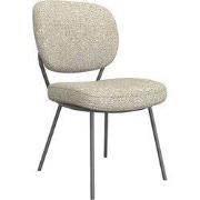 LABEL51 Eetkamerstoel Singapore - Naturel - Royal Boucle - Zwart Metal...