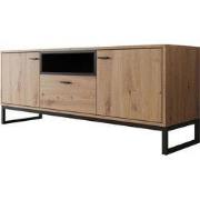 Meubella - TV-Meubel Ozzy - Eiken - Zwart - 135 cm