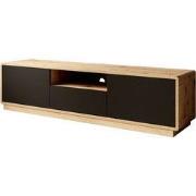 Meubella - TV-Meubel Acuna - Mat zwart - Eiken - 180 cm