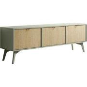 Meubella - TV-Meubel Essence - Groen - Licht eiken - 158 cm