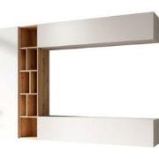 Meubella - Wandmeubel Kastila - Wit - Eiken