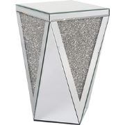 LUXEY - Bijzettafel - Zilver - Glas