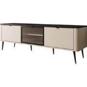 Meubella - TV-Meubel Mace - Beige - 160 cm - Met glas