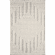 Vloerkleed rechthoekig met ingedrukte crèmemotieven - FASELIS