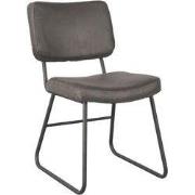 LABEL51 Eetkamerstoel Noah - Antraciet - Micro Suede - Black Frame