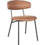 LABEL51 Eetkamerstoel Zack - Cognac - - Zwart Metalen Frame