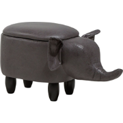 ELEPHANT - Hocker - Donkergrijs - Kunstleer