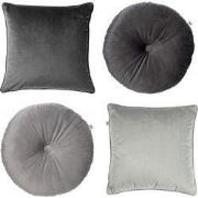 Dutch Decor KUSSENSET - 4-delig - Velvet Shapes - 45x45 cm en Ø40 cm -...