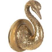 Clayre & Eef Wanddecoratie Vogel 9x7x14 cm Goudkleurig Polyresin
