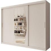 Meubella - Kledingkast Azai - Wit - 250 cm - Met spiegel