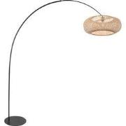 Anne Lighting - vloerlamp - Curve - naturel zwart - metaal - booglamp ...