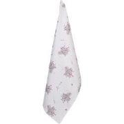 Clayre & Eef Theedoek 50x70 cm Paars Wit Katoen Lavendel
