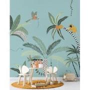 Gebungel in de jungle - Kinderbehang - 194,8 cm x 280 cm - Walloha