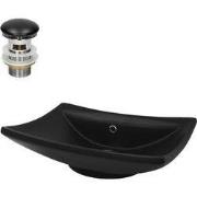 Wastafel 61x45,5x18,5 cm zwart keramiek ML-Design