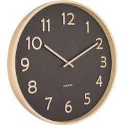 Karlsson - Wandklok Pure Wood Grain - Zwart- Ø40cm