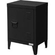 Nachtkastje 40x30x58 cm zwart staal met verstelbare plank ML Design