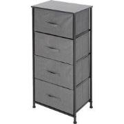 ML-Design stoffen opbergbox met 4 laden, grijs, 45x30x95 cm, gemaakt v...