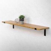 Wandhouder Plankhouder set van 2 250 x 145 mm zwart staal ML design