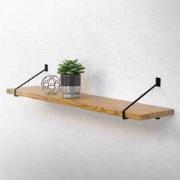 Wandhouder Plankhouder set van 2 220 x180 mm zwart staal ML design