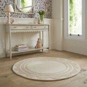 Rond - Laagpolig vloerkleed Lois - 100% Wol - Naturel / Beige - Ø 120 ...