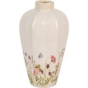 Clayre & Eef Vaas Ø 17x30 cm Beige Roze Keramiek