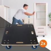 meubelwagen met 2 zwenkwielen en 2 zwenkwielen met rem, 60 x 80 cm, dr...