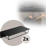 Set van 2 kledingstangen kapstok wandmontage met plank 60 x 30 x 15 cm...