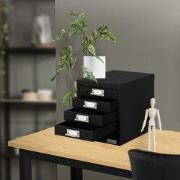 Archiefkast met 5 laden 28x38x33 cm zwart metaal ML design