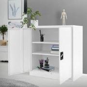 Afsluitbare archiefkast 90x40x90 cm wit staal ML design