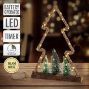 Decoratieve LED kerstboom van jute touw Staand figuur 45 cm warm wit m...