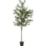 Kunstmatige olijfboom 210 cm kunstplant met natuurlijke houten stam en...