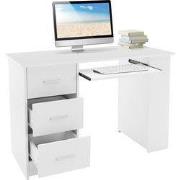 Bureau met drie laden drie legplanken en toetsenbordlade 110x49x75 cm ...