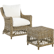 RIBOLLA - Tuinstoel - Gebroken wit - Rotan