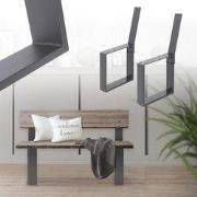 ML-Design Set van 2 bankpoten, zwart, 40x78,5 cm, gemaakt van staal