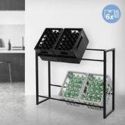 Drankenkrattenrek Drankenrek 6 kratten 104 x 32 x 82,5 cm antraciet st...