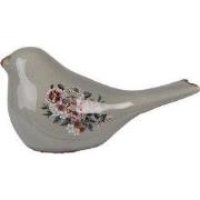 Clayre & Eef Decoratie Beeld Vogel 25x10x13 cm Grijs Keramiek