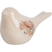Clayre & Eef Decoratie Beeld Vogel 22x9x12 cm Beige Keramiek