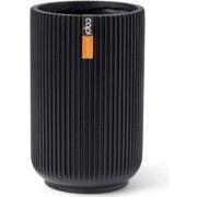 Vaas hoog Groove H26.5 cm zwart