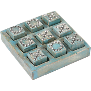KINA - Tic-Tac-Toe spel - Blauw - Mangohout
