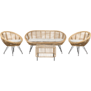 MARATEA/ CESENATICO - Loungeset 4-zits - Lichtbeige - Rotan