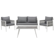 LATINA - Loungeset voor 4 - Wit - Aluminium