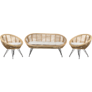 MARATEA - Loungeset 4-zits - Lichtbeige - Rotan