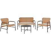 OFANTO - Loungeset 4-zits - Natuurlijk - PE rotan