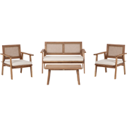 ARENELLA - Loungeset 4-zits - Lichtbeige - Acaciahout