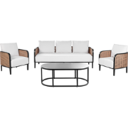 MONTEFALCO - Loungeset 5-zits - Gebroken wit - Aluminium